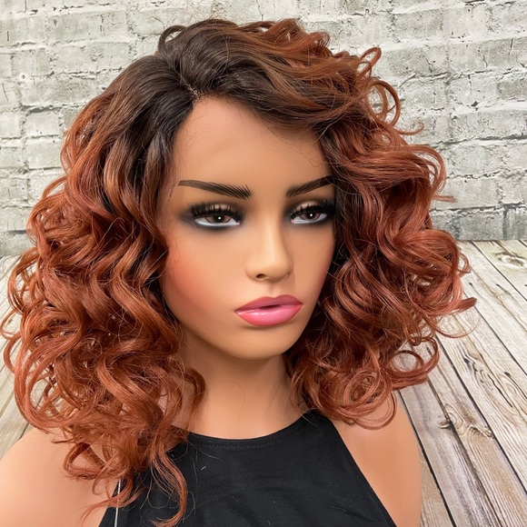 Allure rooted copper auburn human hair blend lace front wig nwt - Picture 2 of 6